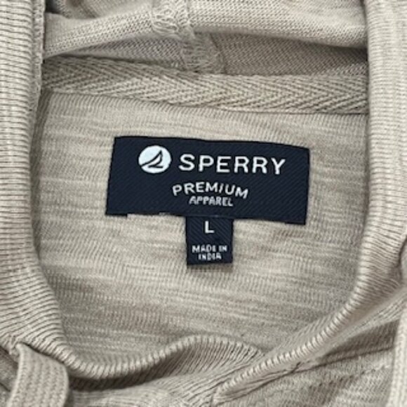 NEW Sperry Top Sider Hoodie Mens Size‎ Large Soft Touch Jersey Tan NWT - Picture 8 of 12
